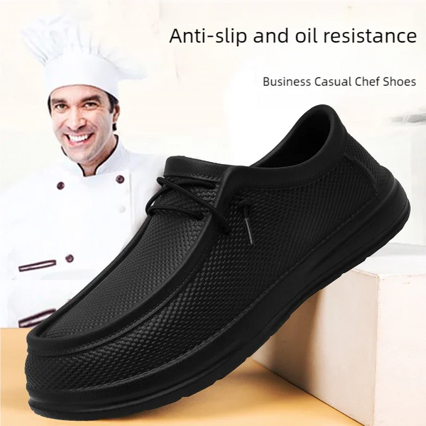 Hotel Chef Shoes Four Season Soft Sole Anti-Skid Oil-Proof Men Plus Size Kitchen Work Shoes Garden Shoes Labor Shoe Fishing Shoe