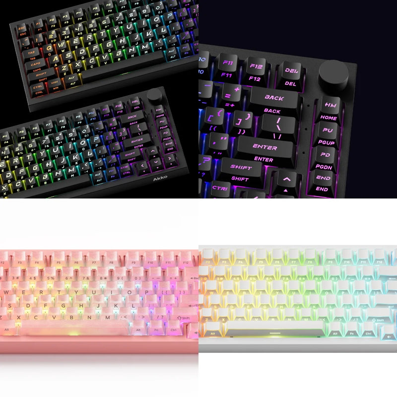 Akko Hall Effect Magnetic Keyboard 5075 V5 75% RT0.001mm 8K USB Type-C/2.4g&BT5.0 Wireless ARGB Custom Gamer Keyboard Gasket