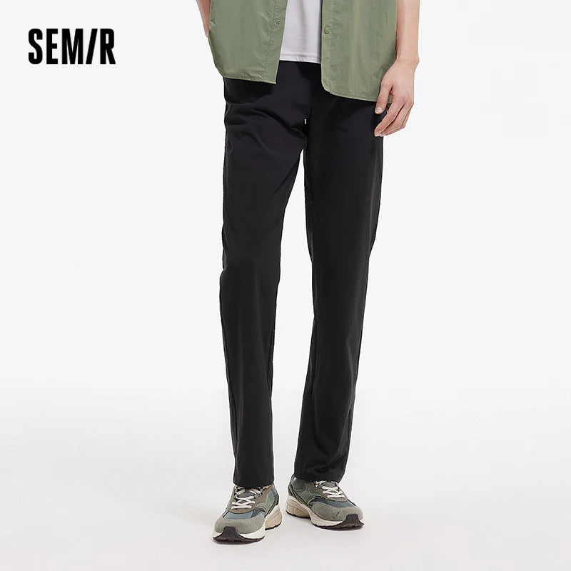 Semir Men Pants Cooling 2026 Quick Dry Straight Solid Stretch Urban Casual Everyday Style Soft Comfortable Daily Wear Trendy