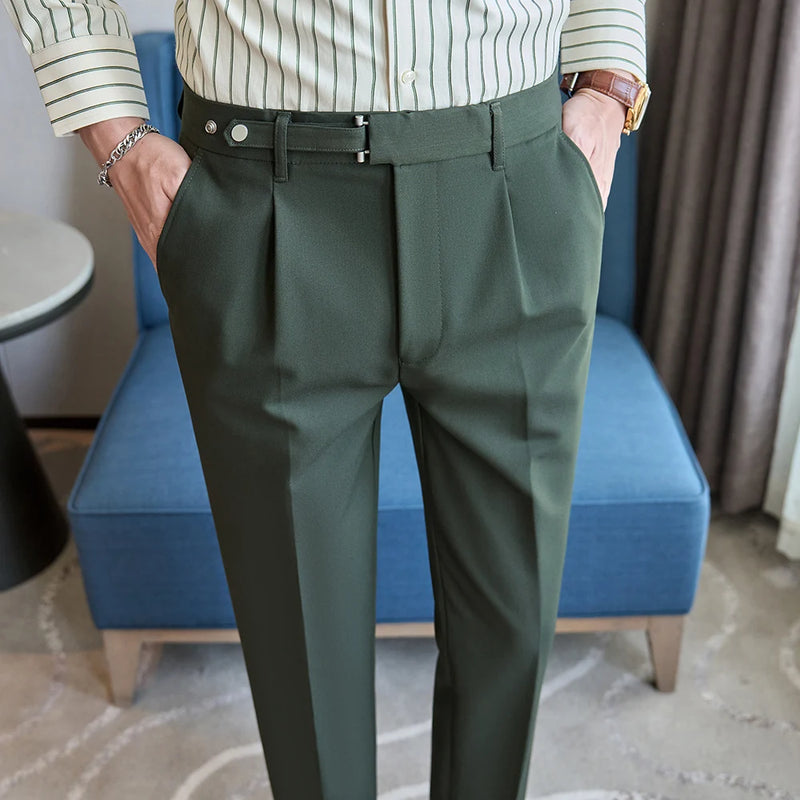 2026 Men's Black Herringbone Pants, Winter Fashion Slim Trousers, Gray, Brown, Coffee, Apricot, Green To Choose From,Asian Size