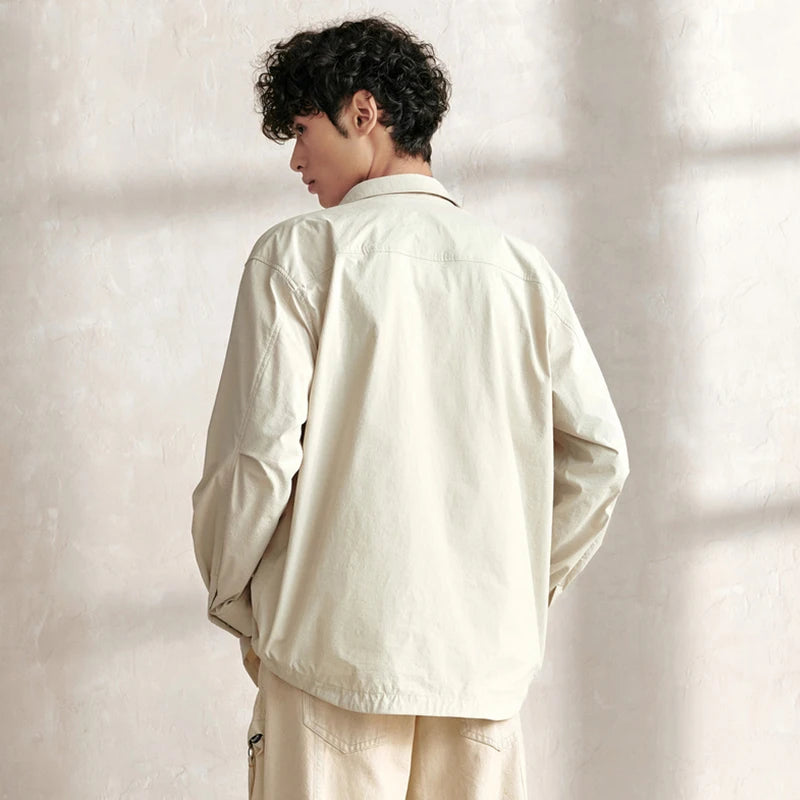 Semir Workwear Shirt Long Sleeve Plain Collar Loose Fit Unisex 2025 Autumn Casual Fashion Comfortable Stylish Top