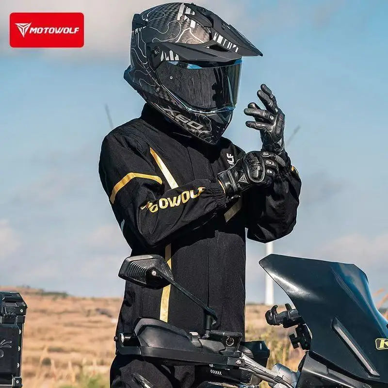 ឈុតអាវភ្លៀងជិះម៉ូតូ MOTOWOLF អាវការពារទឹក ការពារព្យុះភ្លៀង អាវសម្រាប់ជិះលេងក្នុងពិធីជួបជុំ ការពារភ្លៀងសម្រាប់អ្នកជិះតែម្នាក់