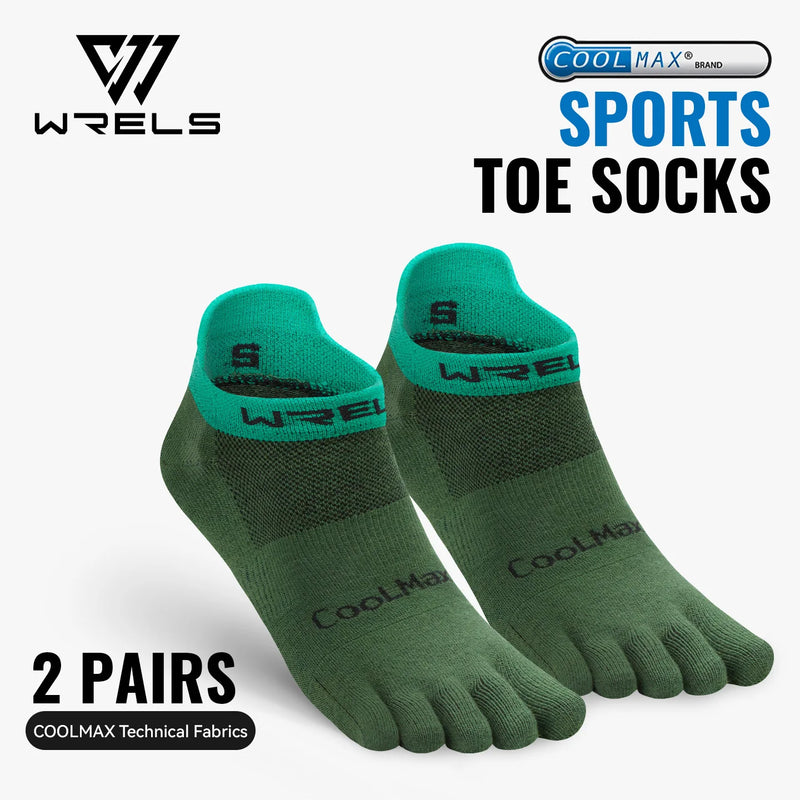 WRELS 1/2/3pairs COOLMAX Toe Socks Breathable Five Finger Socks Athletic Hiking Running Soft Comfortable Moisture Wicking Socks