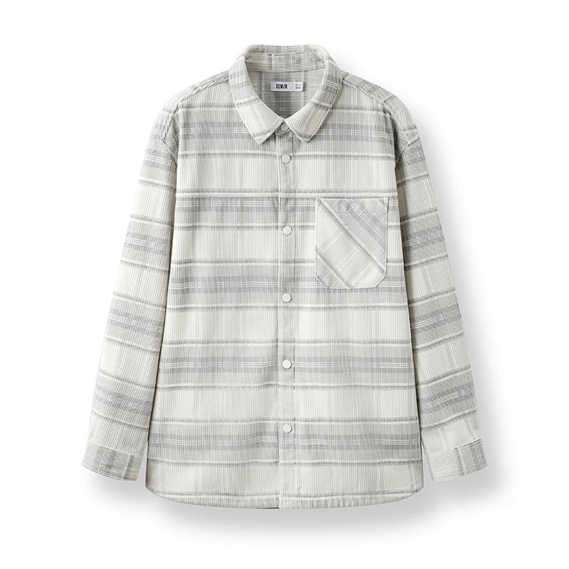 អាវបុរស Semir ក្រណាត់ Corduroy លំនាំ Plaid ដៃវែងឆ្នាំ ២០២៦ រដូវរងាសមស្រួលស្លៀក រចនាប័ទ្មធម្មតា ស្លៀកពាក់ជាស្រទាប់ៗ មើលទៅប្រចាំថ្ងៃ