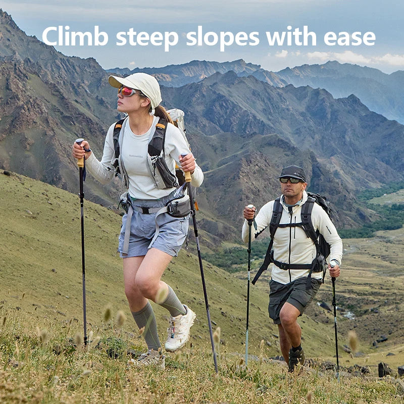Naturehike 2025 Light Trail 5-EXT Five-Section Carbon Fibre Folding Trekking Pole Portable Storage Multi-Scene Support Pole