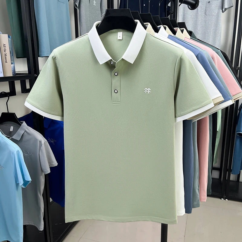 Quality Man Short-Sleeved Polo Shirt Lapel Button Pattern Printing Summer New T-Shirt Business Casual Outdoor Sports Men's Wear