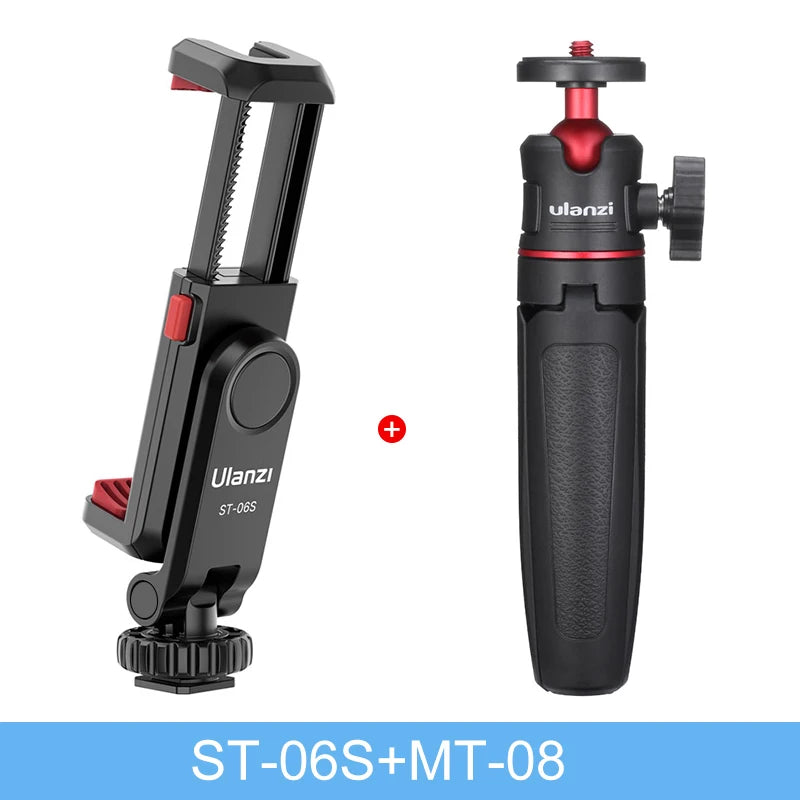 ជើងទ្រទូរស័ព្ទថតបញ្ឈរ Ulanzi ST-06S សម្រាប់កាមេរ៉ា DSLR ម៉ូនីទ័រ ម៉ោនជើងកាមេរ៉ា ក្ដាប់សម្រាប់ថតវីដេអូប្លុកស្មាតហ្វូន