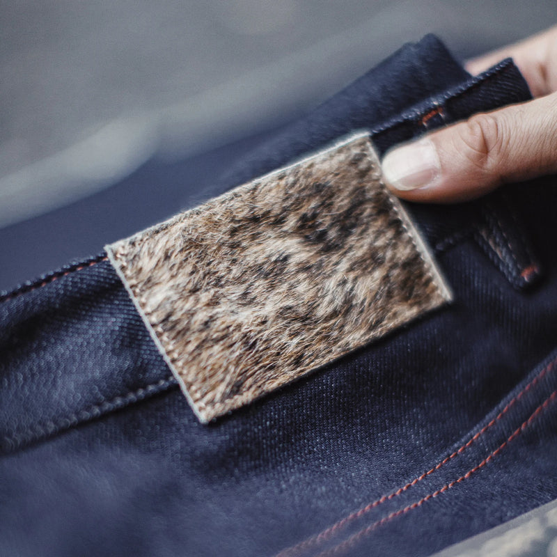 Maden Men's Vintage Selvedge Raw Denim Jeans with Horse Hair Leather Patch 100% Cotton Straight Trousers for Spring Fall Pants