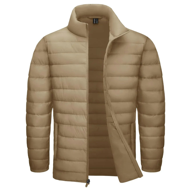 TACVASEN Stand Collar Lightweight Puffer Jackets Mens Quilted Jacket Water Resistant Ripstop Down Insulated Windbreaker Coats