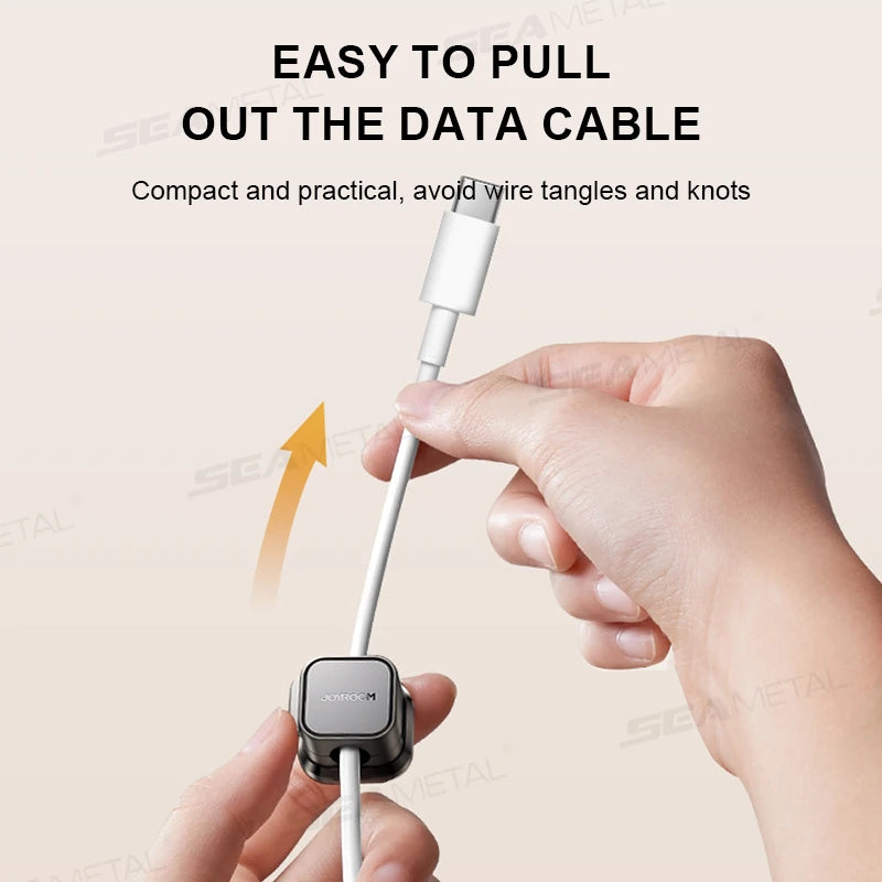 SEAMETAL 10pcs Magnetic Cable Clips Adjustable Cord Holder Self Adhesive Charging Cable Keeper Wire Clip for Car Home Office