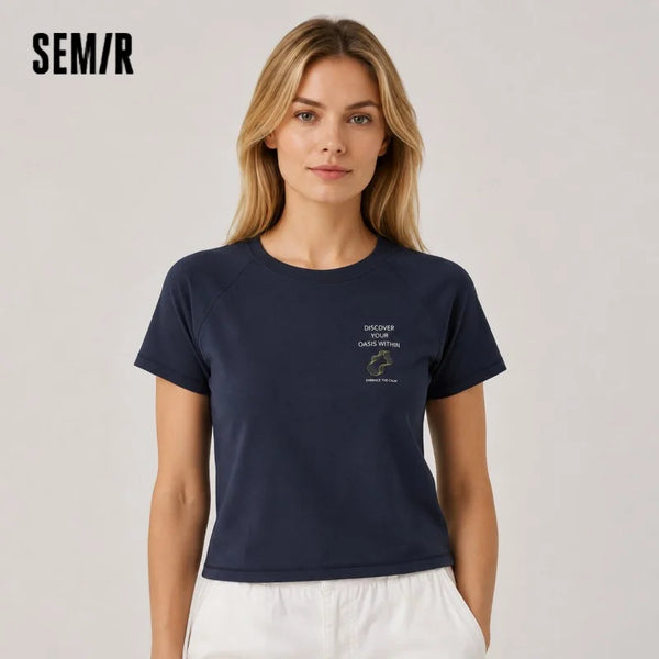 អាវយឺត Semir សម្រាប់ស្ត្រី ស្រូបសំណើម ការពារកាំរស្មីយូវី ដៃអាវ Raglan រដូវក្តៅ ឆ្នាំ២០២៦