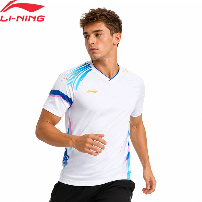 អាវយឺតវាយសី Li-Ning Unisex ការពារបាក់តេរី និងស្ងួតលឿន 93% Polyester 7% Elastane អាវយឺតប្រកួតប្រជែង LiNing AAYV165