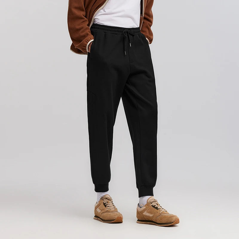 Semir Sweatpants Men Spring Loose Tapered Cuffed Solid Color Basic Drawstring Height Enhancing Casual Long Trousers