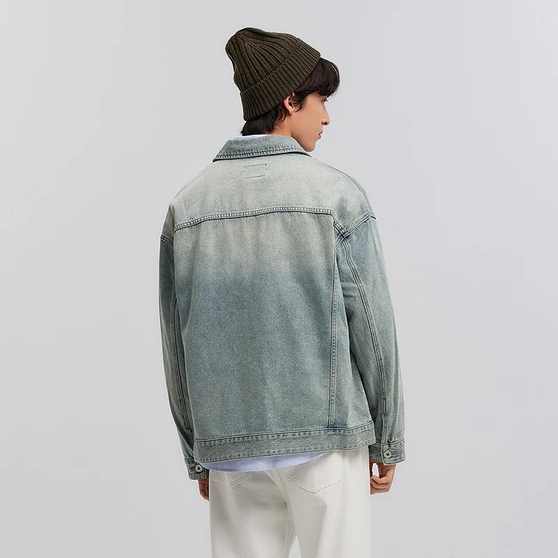 Semir Workwear Denim Jacket Retro Style Soft Texture Men Spring Casual Fashion Trend Comfortable Loose Fit StreetStyle New 2026