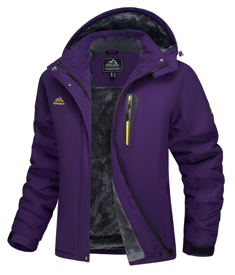TACVASEN Winter Fleece Lined Ski Snowboard Jacket Womens Waterproof Themal Hiking Jacket Work Coat Windbreaker Parka Raincoat