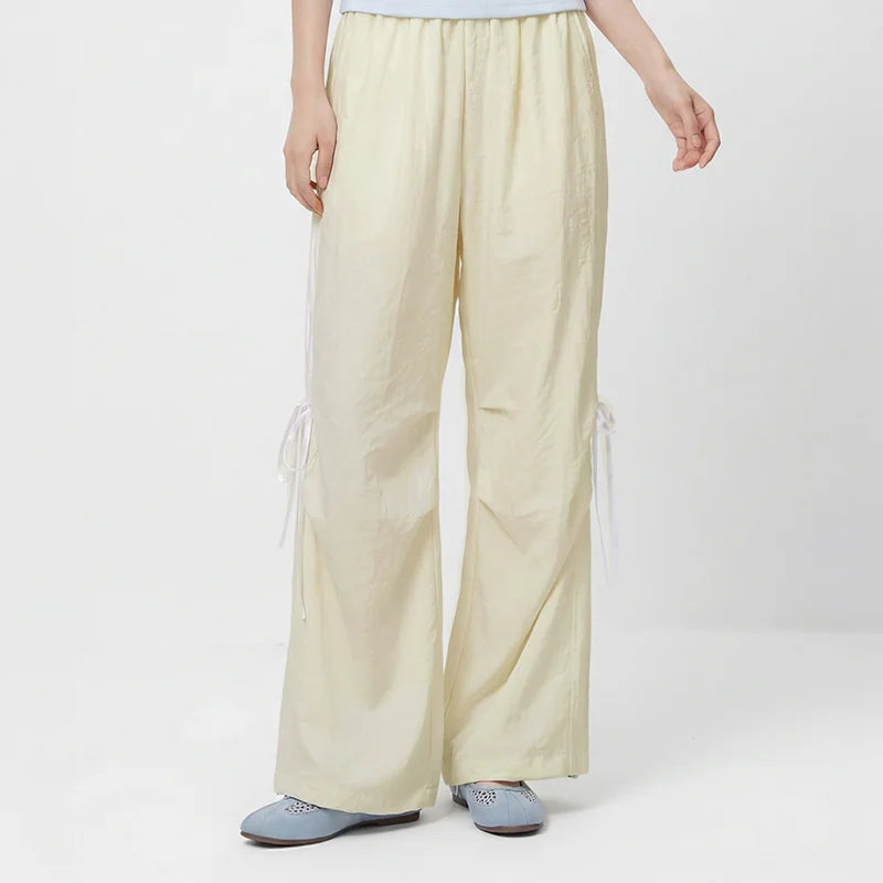 Semir Women Pants Textured 2026 Soft Touch Wide Leg Soft Drape Parachute Urban Casual Everyday Style Soft Comfortable Daily
