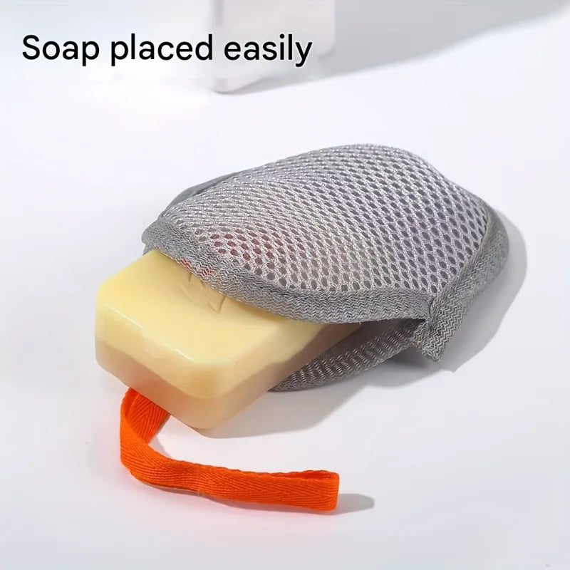 1pc Soft Bathing Bag with Drawstring.Non-Slip Soap Net for Body Wash, Shower,Bathing, Spa,Travel,Durable Bathing Net for Adults