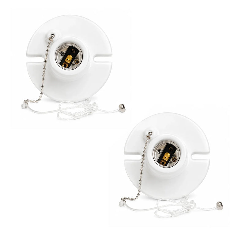 ជើងទ្រចង្កៀង JOYINLED 2/10 ដុំ មានខ្សែសម្រាប់ដាក់ជាមួយខ្សែសង្វាក់ទាញ 660W ជើងទ្រចង្កៀងប្រភេទ Incandescent/Fluorescent/CFL 27 ជើងទ្រចង្កៀងប្រភេទប៉សឺឡែន