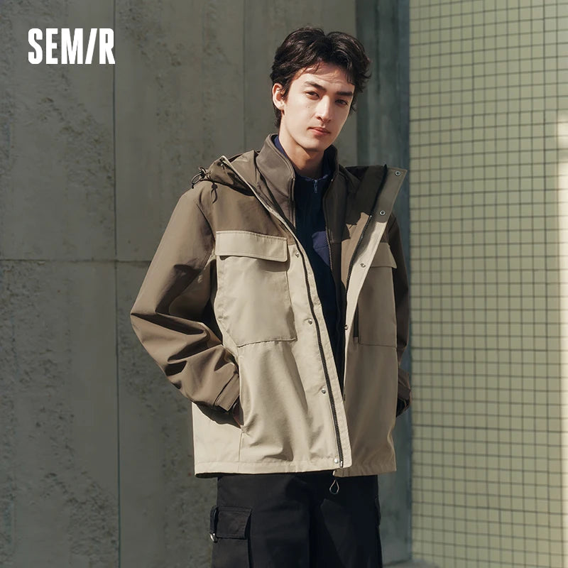 Semir Functional Jacket Men 2026 Spring Windproof Waterproof Stain-Resistant Two Piece Set Casual Versatile Outerwear