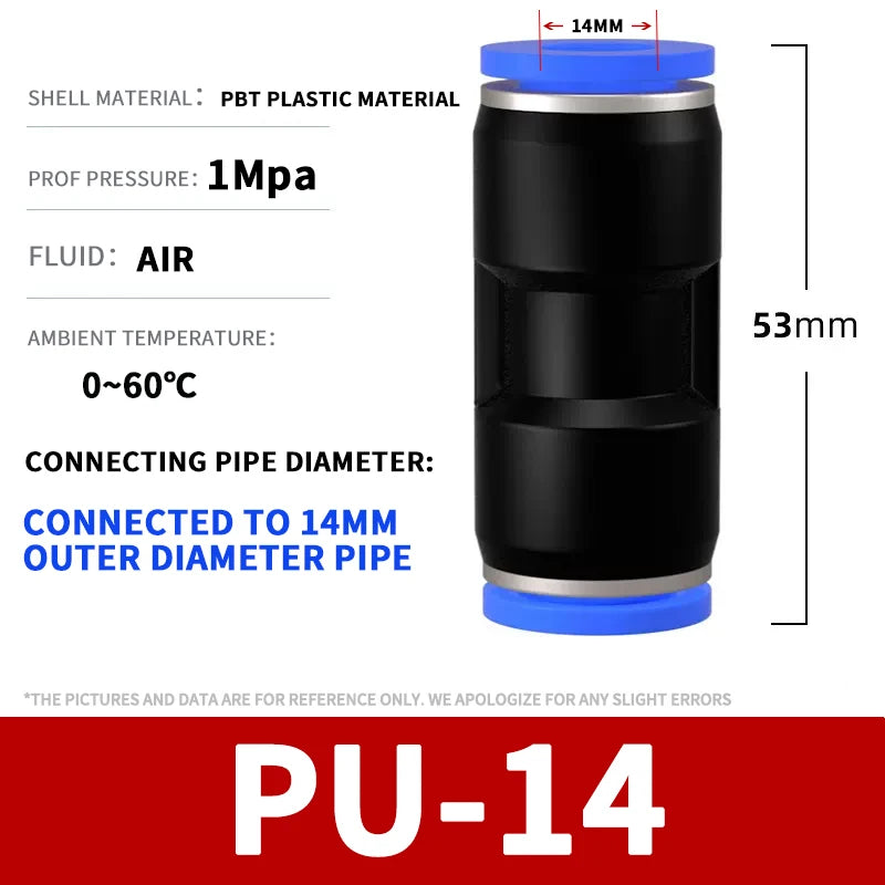 50/100/500/1000Pcs Pneumatic trachea quick connector plastic quick plug straight through PG PU8 PU4 PU5 PU10 12