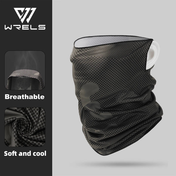 WRELS Breathable Sun Protection Face Mask Ice Silk Sunscreen Mask Outdoor Cycling Face Cover Solid Color Neck Wrap UV Protection