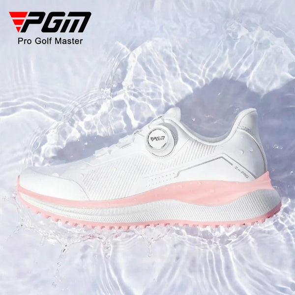 PGM Children's Golf Shoes Wear-resistant TPU Waterproof Girls Knob Shoelaces, Boys Sports Shoes XZ457