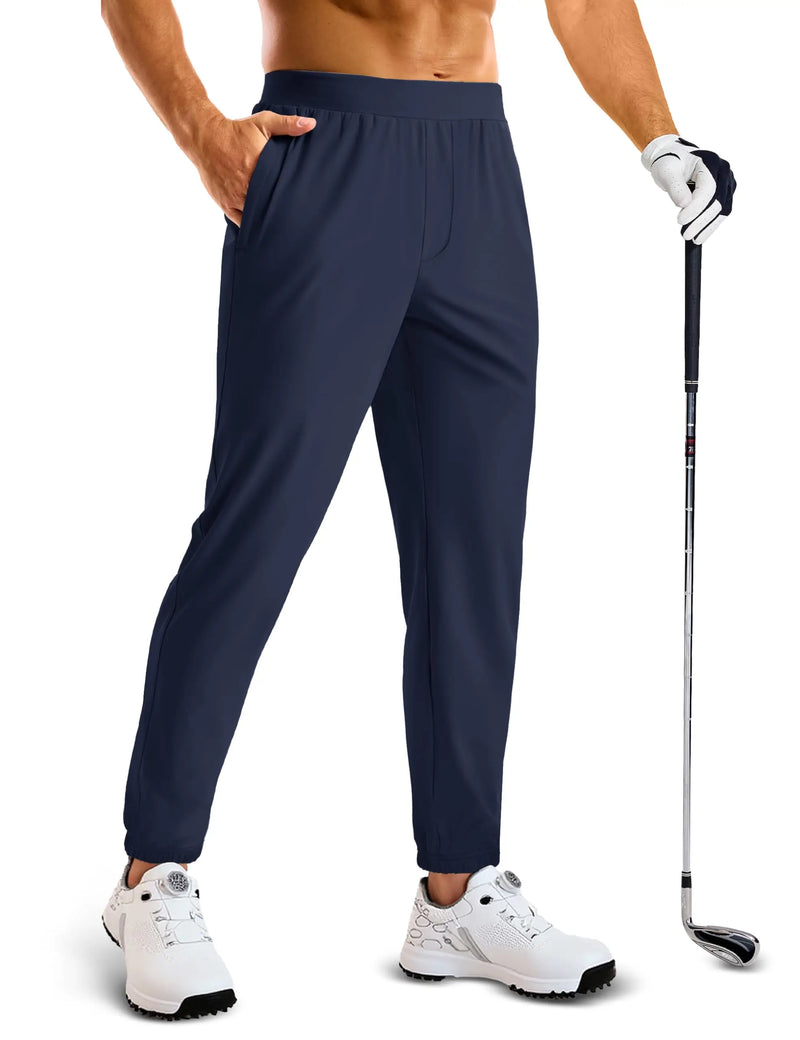 TACVASEN Golf Pants Men's Stretch Joggers with Zipper Pockets Breathable Lightweight Pants Work Casual Slack for Men Running