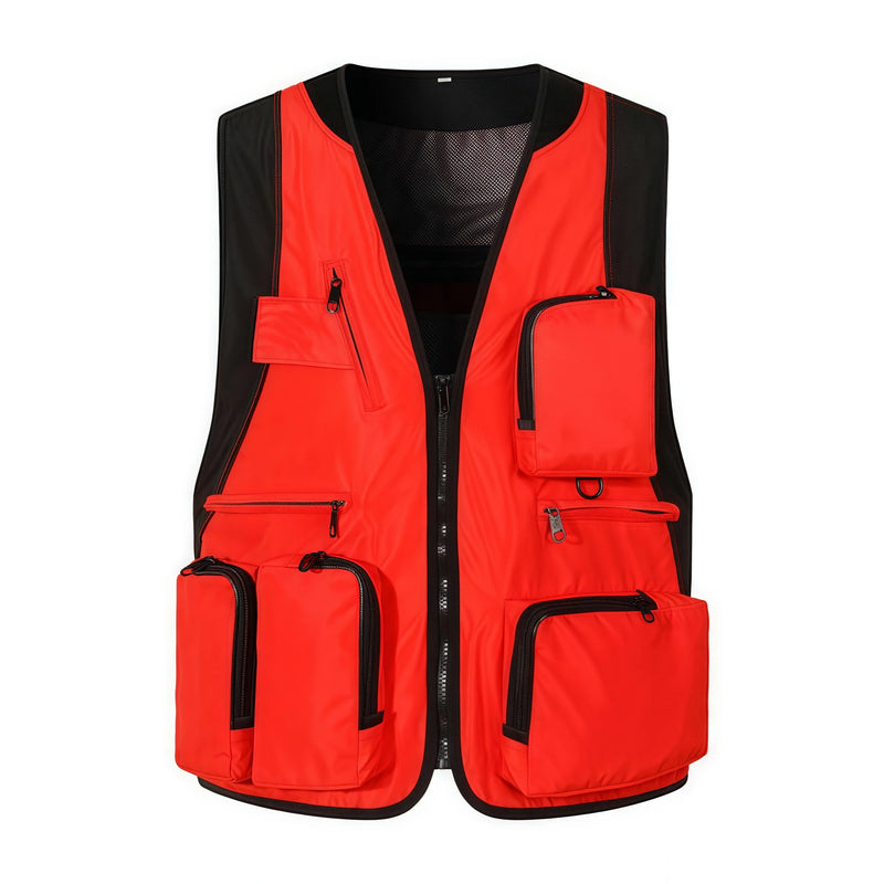 Men's Trendy Multi-Pocket Vest Functional Photographer Vest Work Clothes Korean-Style Trendy Workwear Custom Logo Printing