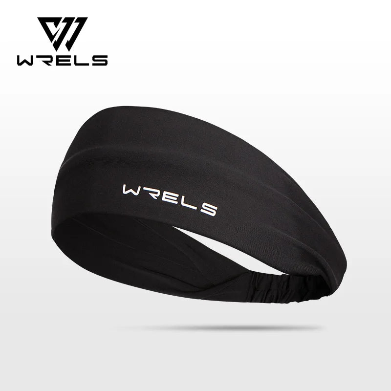 WRELS Sports Sweatband Headband for Men Women Moisture Wicking Workout Non Slip Elastic Hairband Running Cycling Head Wrap