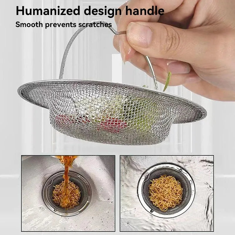 Stainless Steel Sink Strainer for Kitchen Vegetable Washing Bowl Dishwashing Pool Vegetable Washing Pool Filter Anti-Clogging