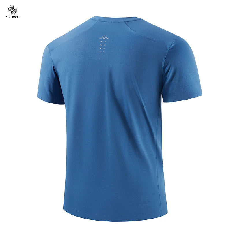 SBWL High quality Outdoor hiking mountaineering Tees running weight loss fitness sports quick drying T-shirt Men's Ice silk Tops