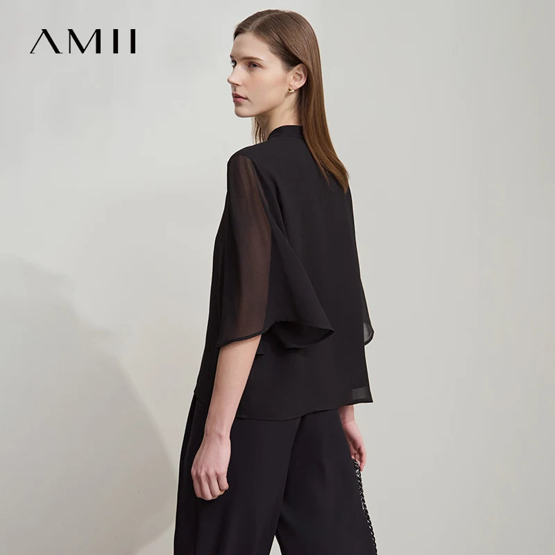 អាវ Amii កអាវបែប Minimalism សម្រាប់ស្ត្រី ឆ្នាំ២០២៦ រដូវក្តៅ ដៃអាវវែង រលុង ឆើតឆាយ ងាយស្រួលធ្វើដំណើរ លេខ ១២៥២២០៨៧