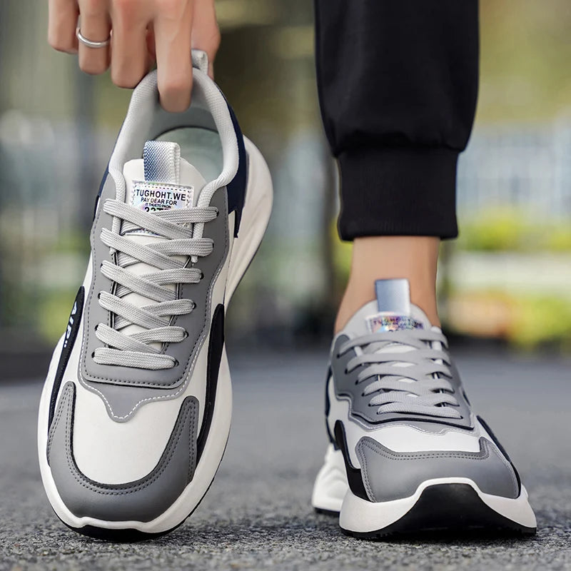 Men's casual sneakers four season soft sole non-slip outdoor racing running shoes fashion students breathable speed sports shoes