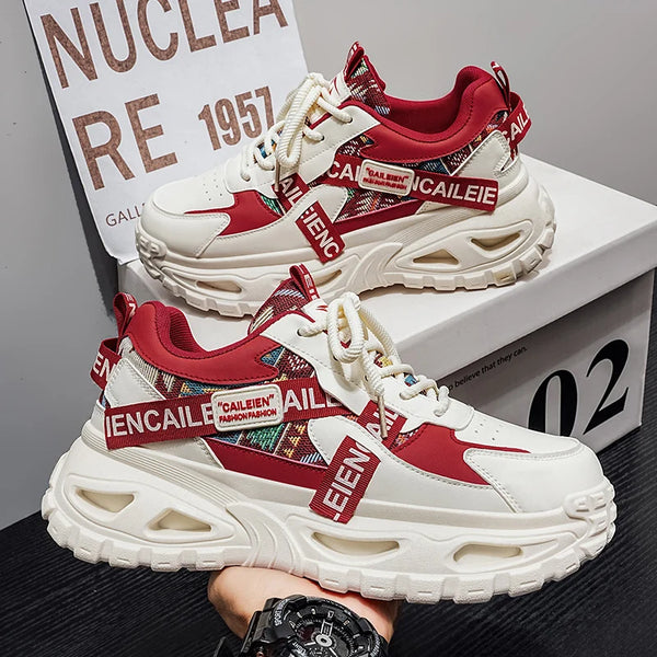 Chunky sneakers four seasons men's breathable light soft sole comfort outdoor running sports shoes fashion casual walking shoes
