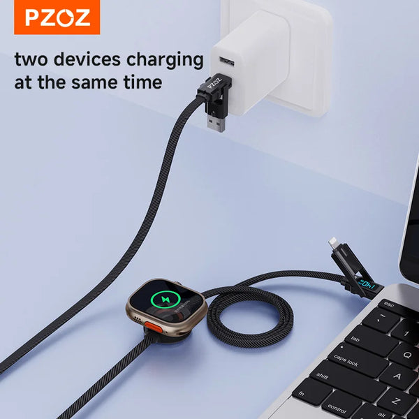 PZOZ For usb type c to lightning typec micro phone charging cable Apple watch Ultra 4/3/2 iWatch Series 12 11 10 9 8 7 SE cable