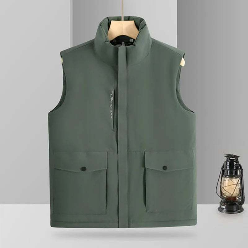 2026 Men's thickened warm cotton jacket Winter down vest team logo printed workwear  jacket  unisex couple fashion cloth