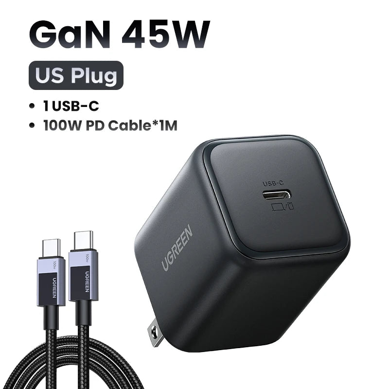 UGREEN 45W GaN Charger PD3.0 PPS QC3.0 Quick Charge For Samsung S26 S25 Ultra iPhone 18 17 16 Pro Max iPad Tablet Fast Charger