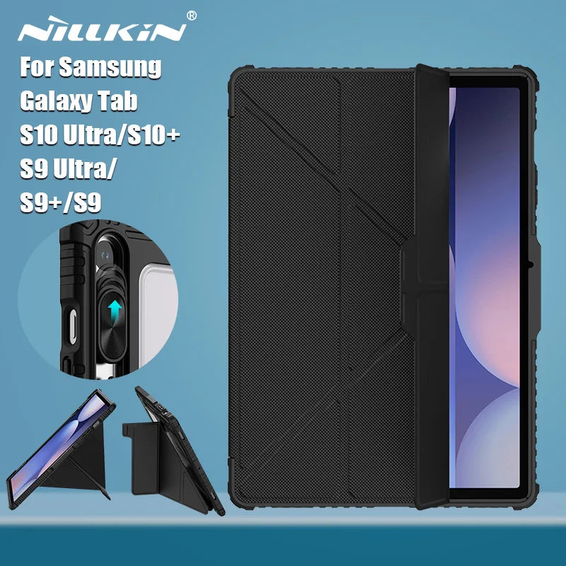NILLKIN For Samsung Galaxy Tab S10/S9 Ultra Magnetic Case For Galaxy Tab S9/S10 FE+ Multi-angle Folding Camera Protection Cover