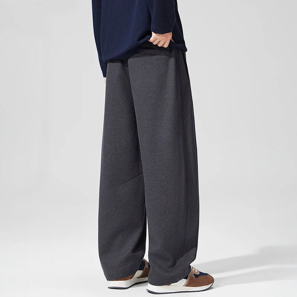 2026 Autumn New Wool Vintage Letter Straight Pants for Men Clothing Soft Comfort Male Pants LX26113