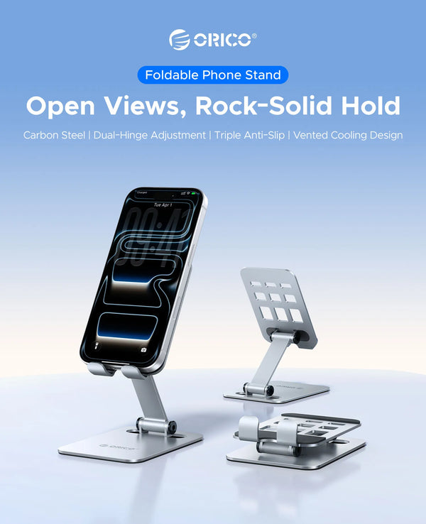 ORICO Portable Phone Holder Hollow Heat Dissipation Design Stable Max Load 400g Universal for Videos Travel Sports Cooking