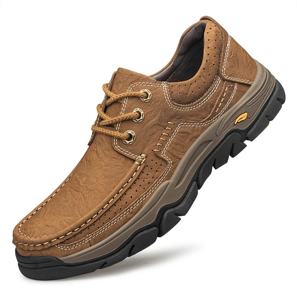 Mens Lace up Casual Leather Shoes Oxfords Handmade Comfortable Walking Work Dress Office Travel Outdoor