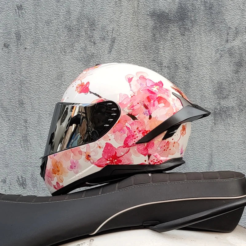 ORZ Full Face Motorcycle Helmet with Big Spoiler DOT Approved Racing Motorbike Helmet for Men Women