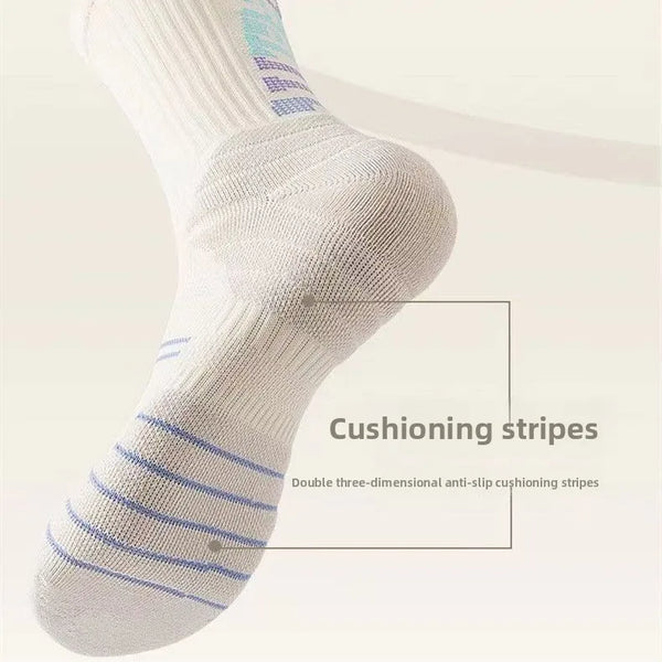 WRELS 1/2/3 Pairs Crew Athletic Socks Thick Cushioned Socks Men Women Moisture Wicking Breathable Casual Hiking Workout Socks