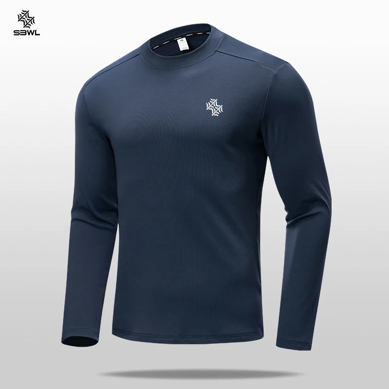 SBWL Autumn and Winter High Quality Outdoor Sports Warm Inside with Elastic Long Sleeve T-Shirt Running Fitness Base Shirt Tops