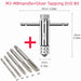 Adjustable T-Handle Ratchet Tap Holder Wrench, Machine Screw Thread Metric , Bothway Hand Screw Tap Set Manual Tapping Tool Kit M3-M8 Silvery Set