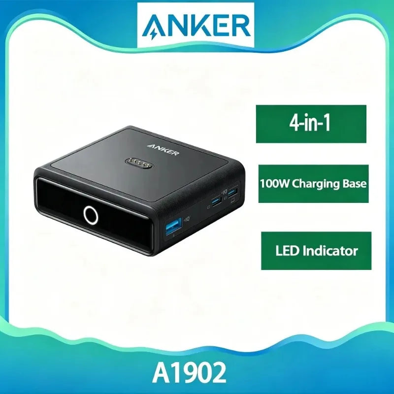 ស្ថានីយសាកថ្មលឿន Anker 100W 4 រន្ធ សម្រាប់ Anker Prime Power Bank ស្ថានីយសាកថ្មច្រើនឧបករណ៍ សម្រាប់កុំព្យូទ័រយួរដៃ ស្មាតហ្វូន ថេប្លេត
