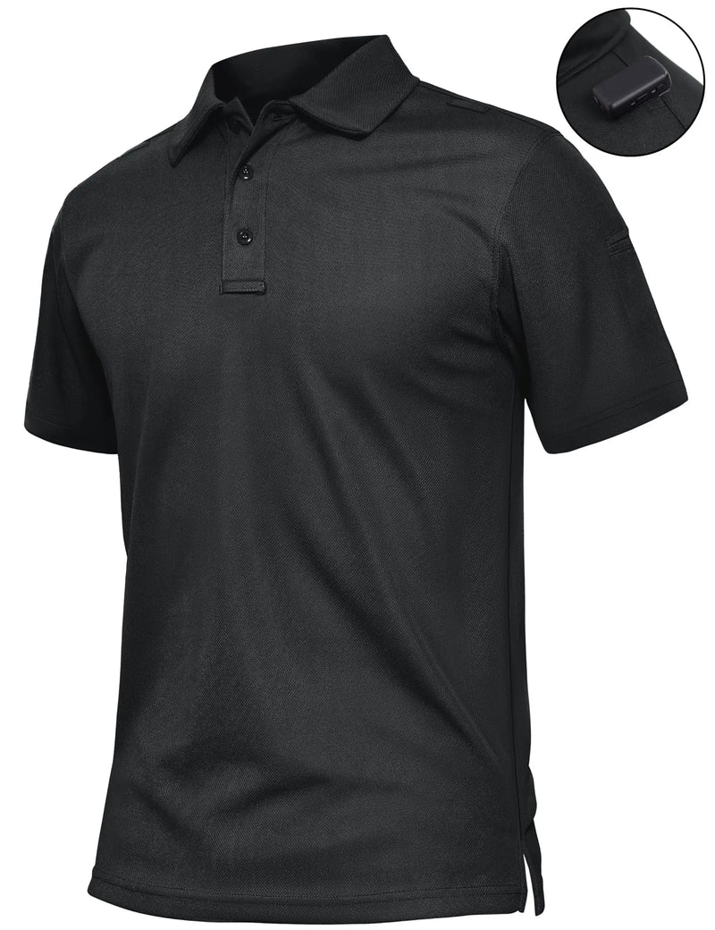 TACVASEN Lightweight UPF 50+ Polo Shirts Mens Summer Quick Dry SPF Performance Polo Tee Short Sleeve Sun Work Golf Fishing Tops