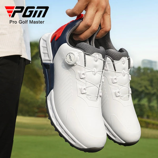 PGM Golf Shoes Men's Cushioned Rebound Knob Lace Durable TPU Waterproof Sports Sneakers XZ452
