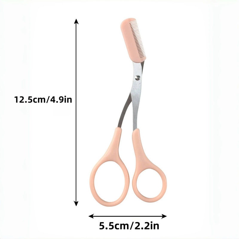 3Pcs Eyebrow Trimmer Set Curved Razor Scissors With Comb Macro Brow Shaper Safety Grooming Kit For Women
