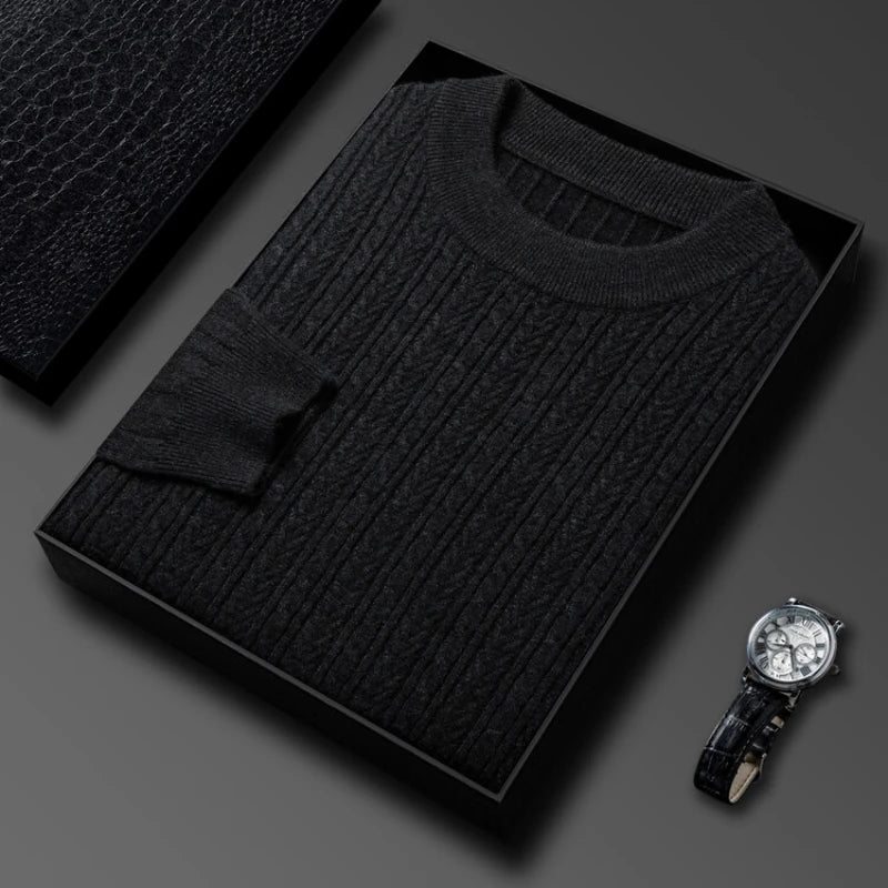 Autumn and Winter Warm Turtleneck O-neck Sweater Men's Thickened Slim-fit Bottoming Shirt.Fine knit sweater. M-4XL